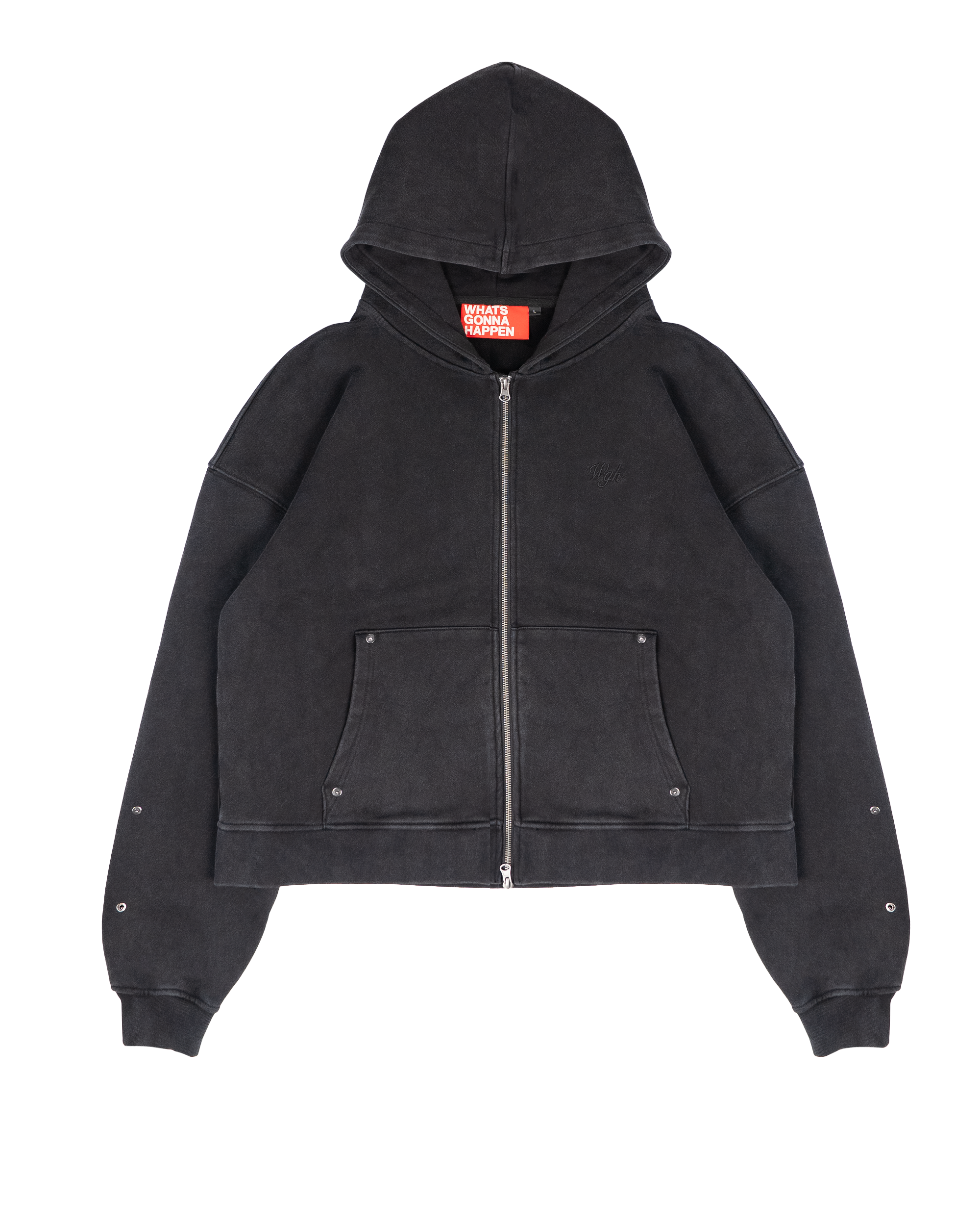 Rivet Zip-Hoodie Black – Whats_Gonna_Happen