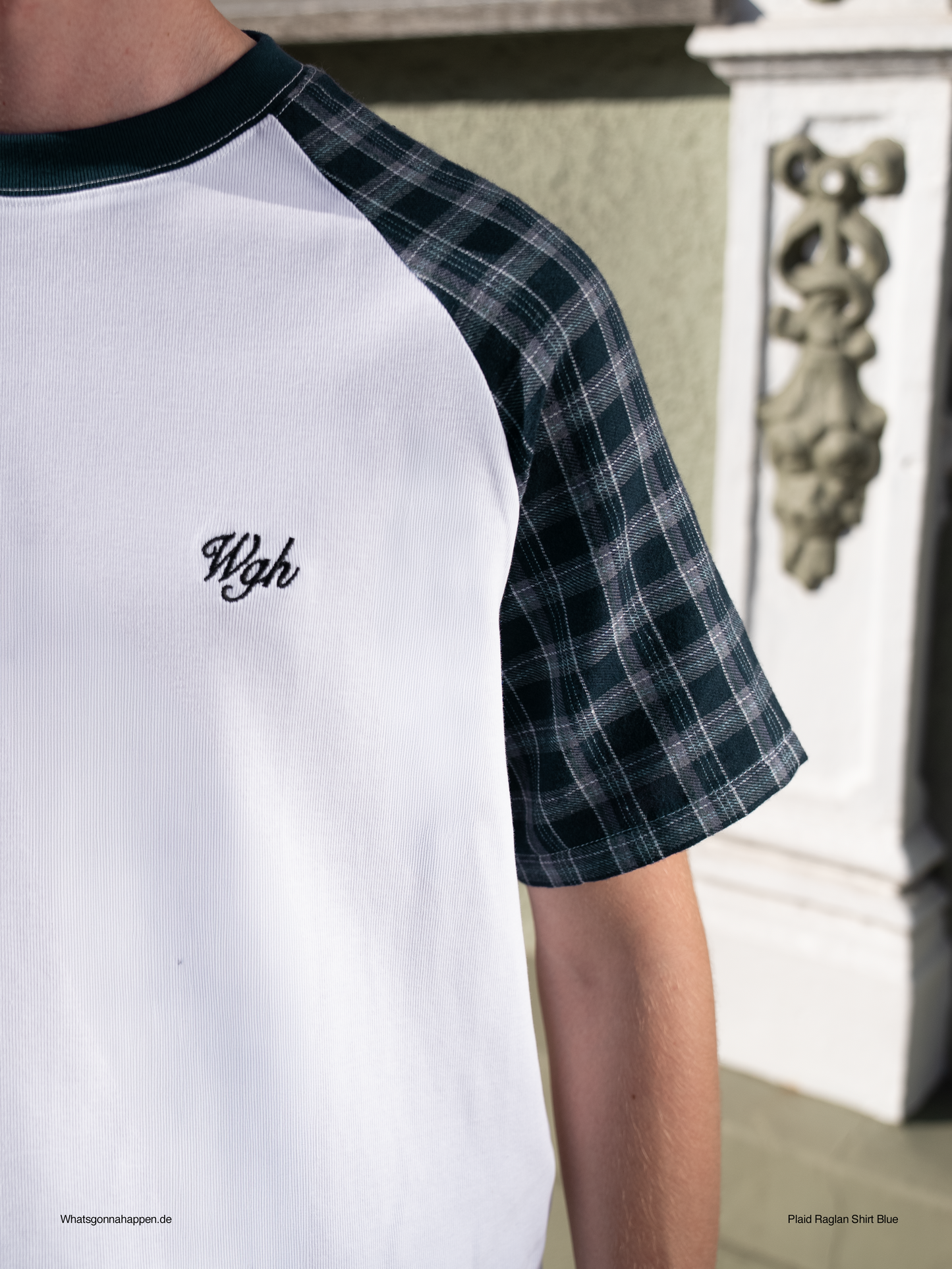 Plaid Raglan Tee Blue