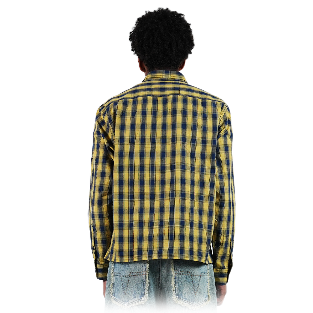 Checked Button-Up Yellow