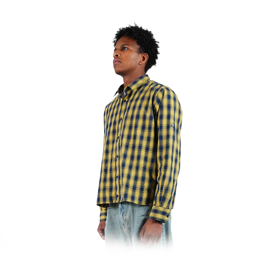 Checked Button-Up Yellow