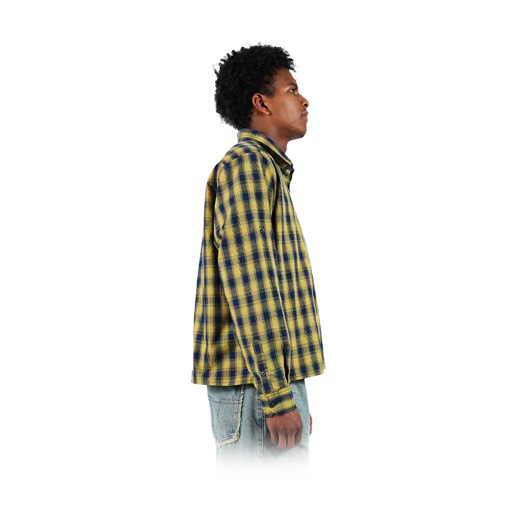 Checked Button-Up Yellow