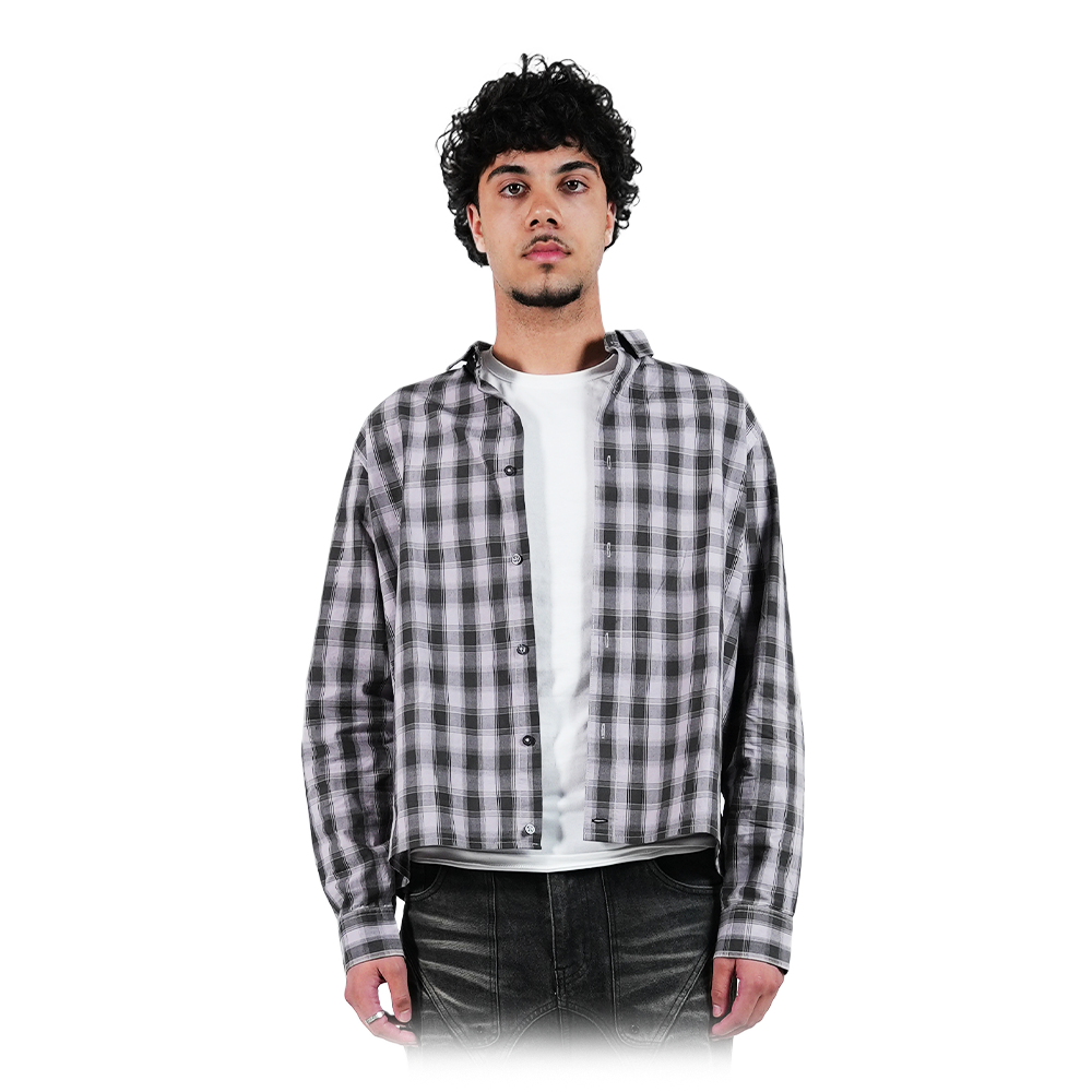 Checked Button-Up Grey