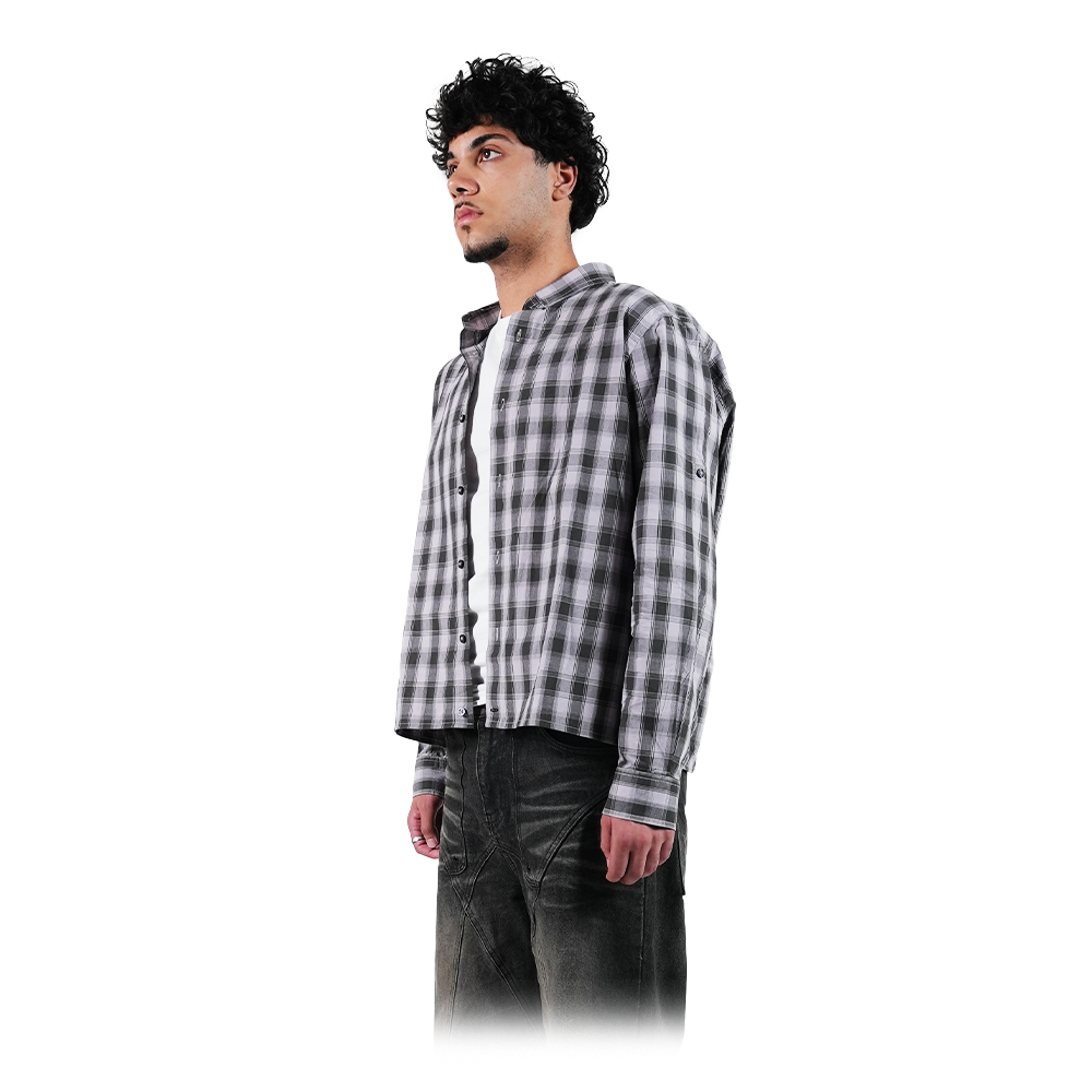 Checked Button-Up Grey