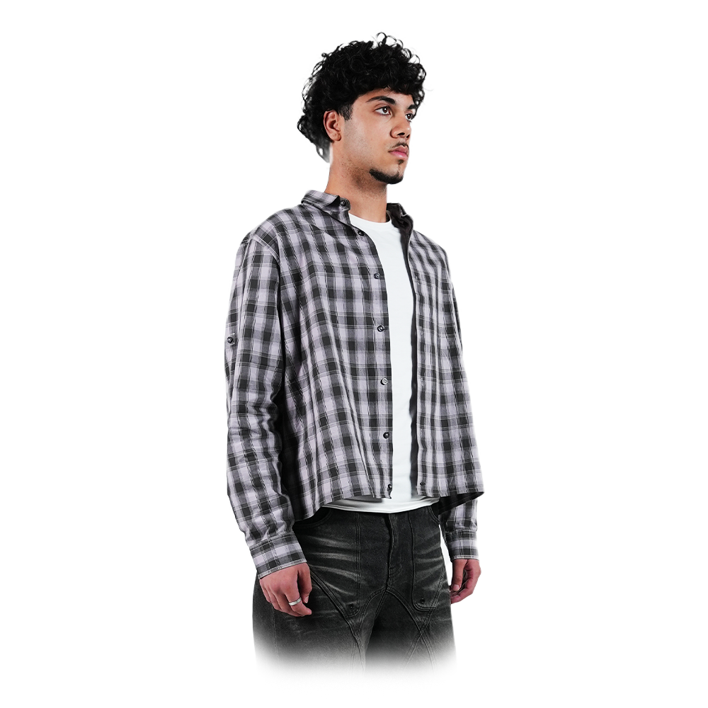 Checked Button-Up Grey