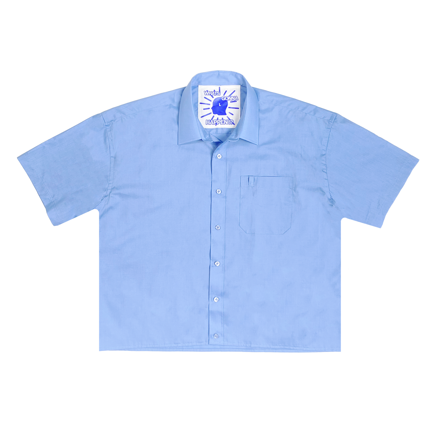 Blue Boxy Button-Up