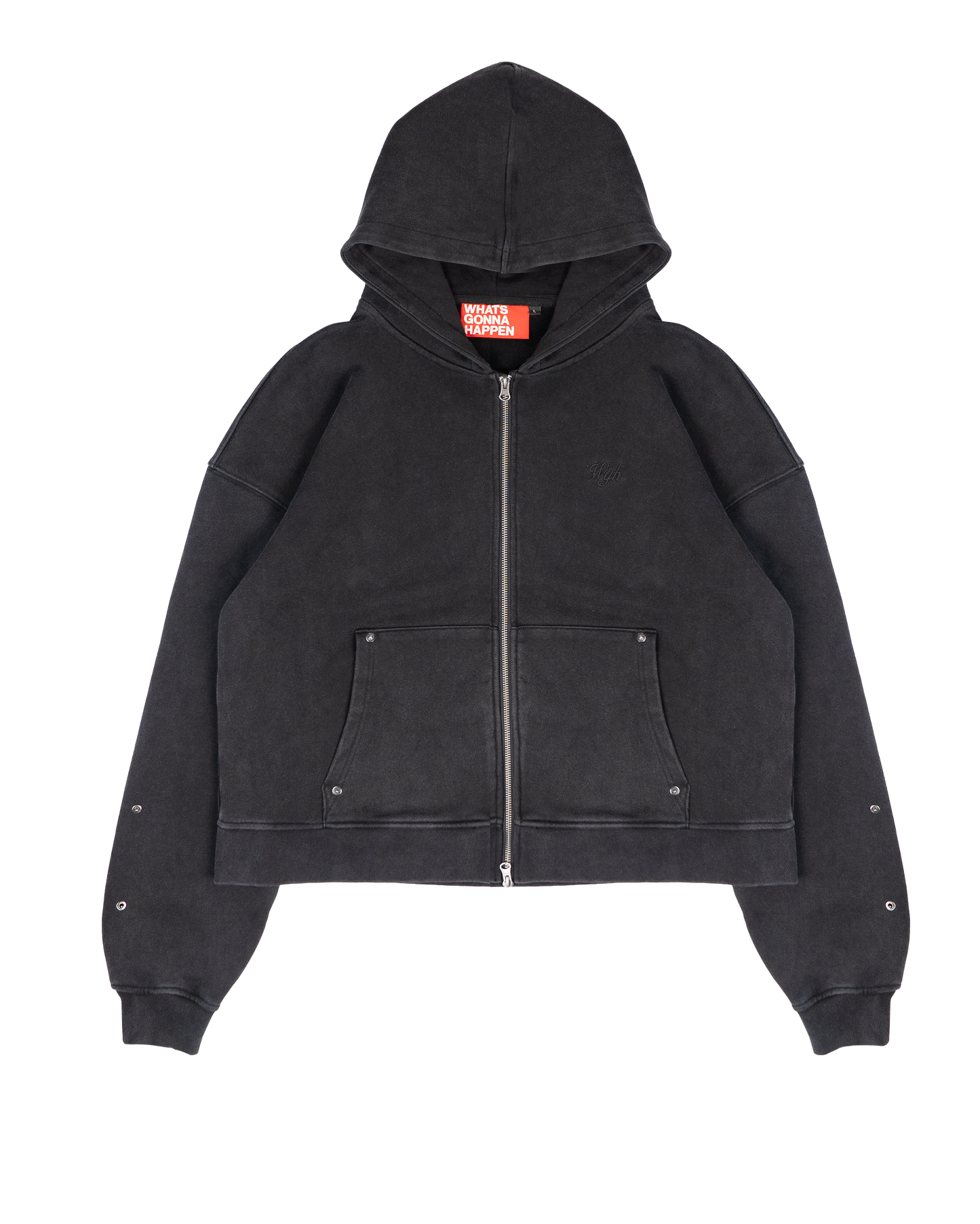 Rivet Zip-Hoodie Black