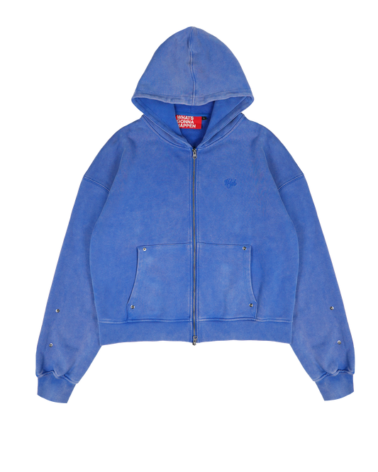 Rivet Zip-Hoodie Blue