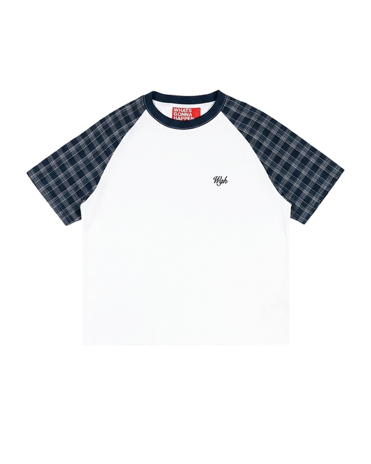 Plaid Raglan Tee Blue