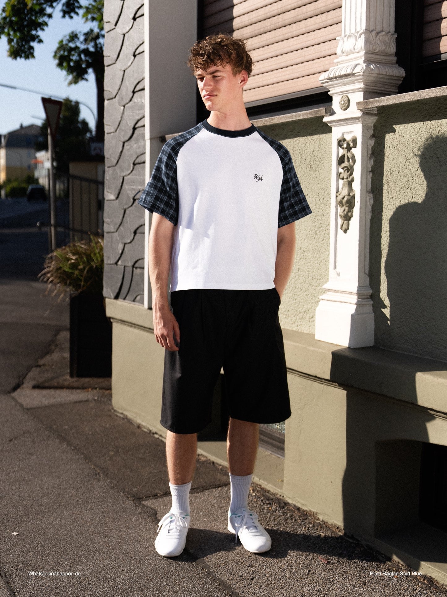 Plaid Raglan Tee Blue