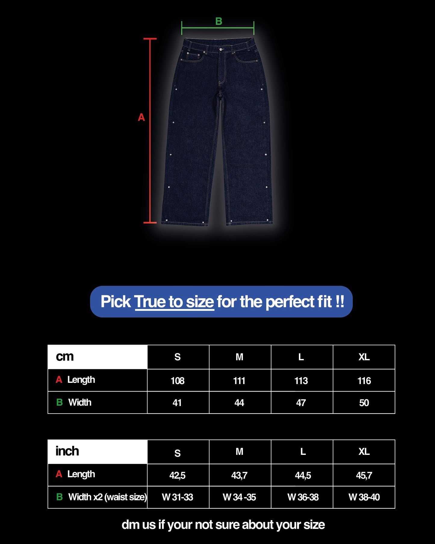 Rivet Raw Denim Pants