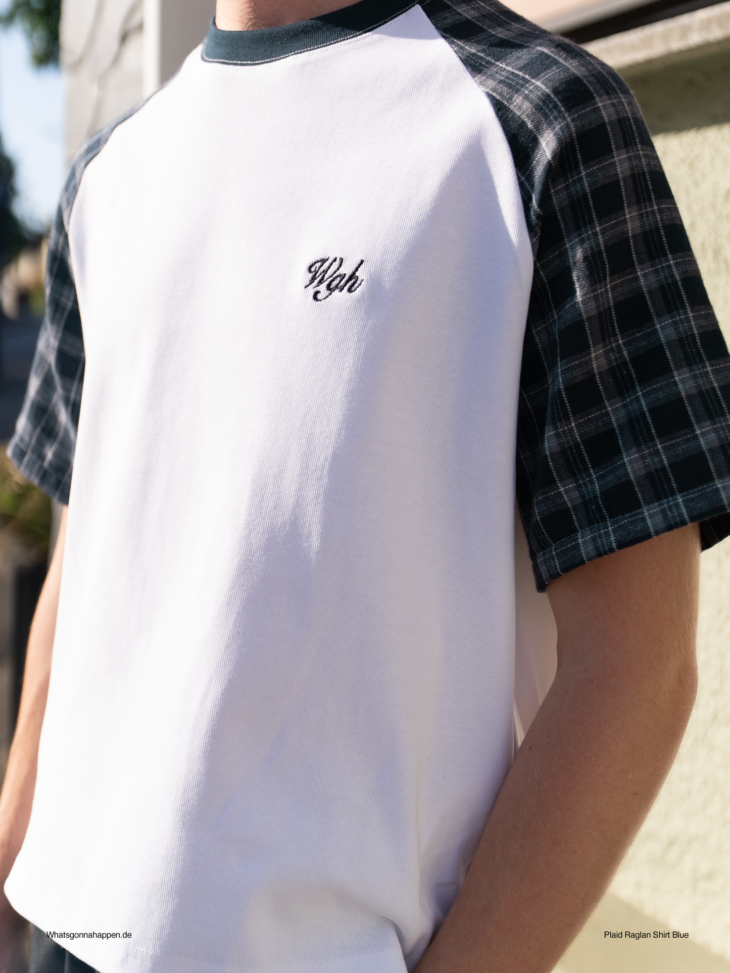 Plaid Raglan Tee Blue