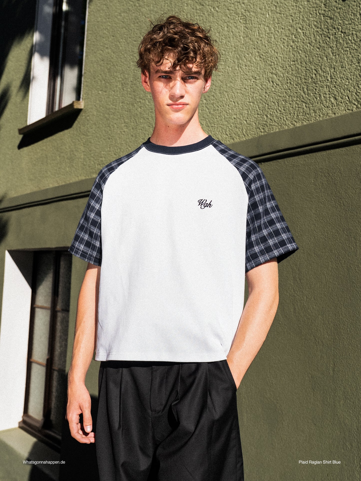 Plaid Raglan Tee Blue