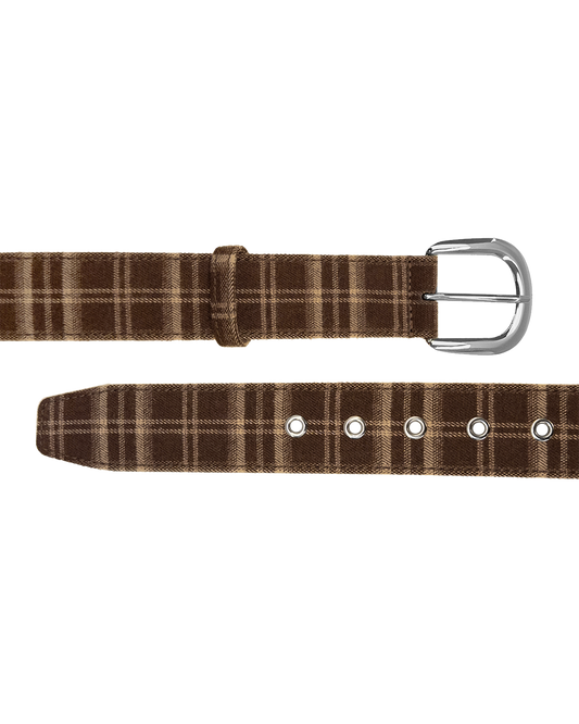 Plaid Belt Brown