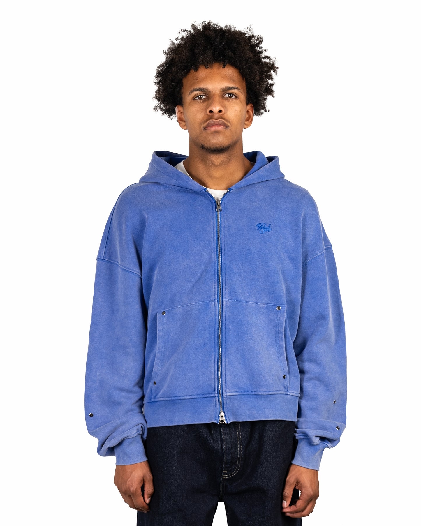 Rivet Zip-Hoodie Blue