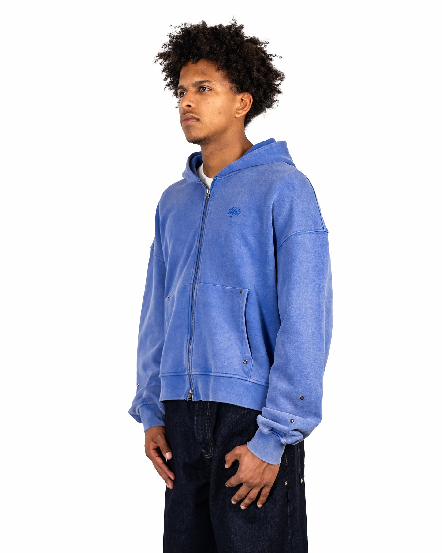 Rivet Zip-Hoodie Blue