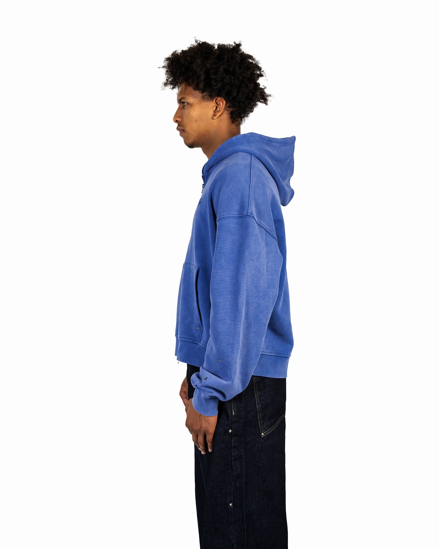 Rivet Zip-Hoodie Blue